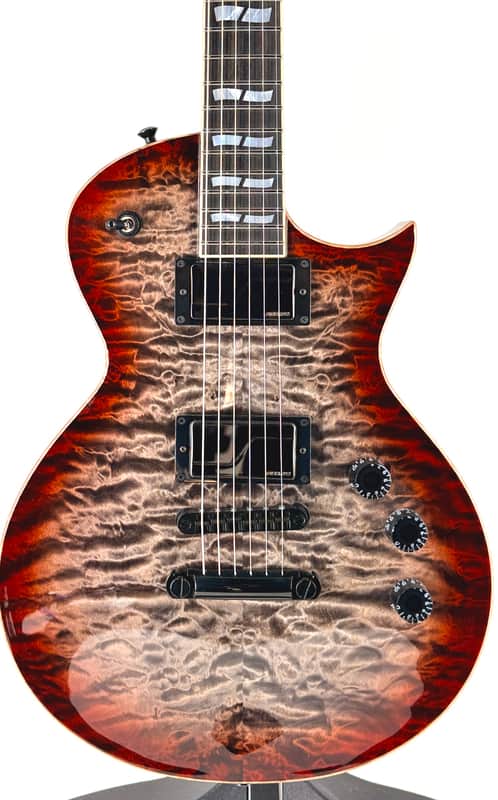 ESP ESP USA Custom Shop Eclipse with Fishman Fluence with Case - Quilted Blood Moon Serial#: U image 1