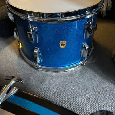 Ludwig 3 ply maple 1969 - 12,13,16,22 Blue sparkle image 5