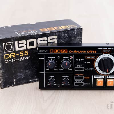 1980s Boss Dr. Rhythm DR-55 Vintage Drum Machine, Near-Mint w/ Box