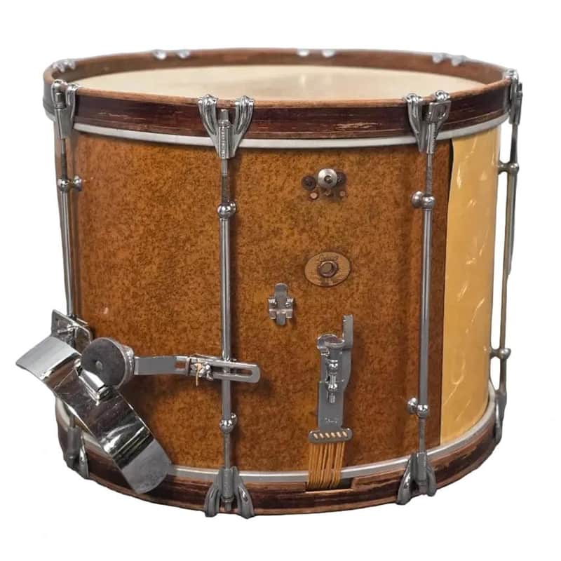 Used Ludwig & Ludwig Marching Snare Drum Gold Sparkle 16x12 - Very Good image 1