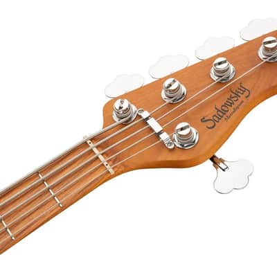 Sadowsky MetroExpress 21-Fret Vintage M Bass Morado Fingerboard 5-String - Tobacco Sunburst Transparent High Polish image 4