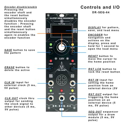DR-SEQ-64 VITA SYNTHS - 64-Step Drum Sequencer Eurorack Trigger image 6