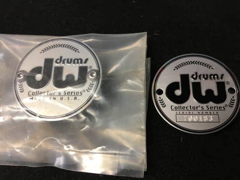 DW Collectors - Silver/black PAIR (set of 2) drum badges image 1