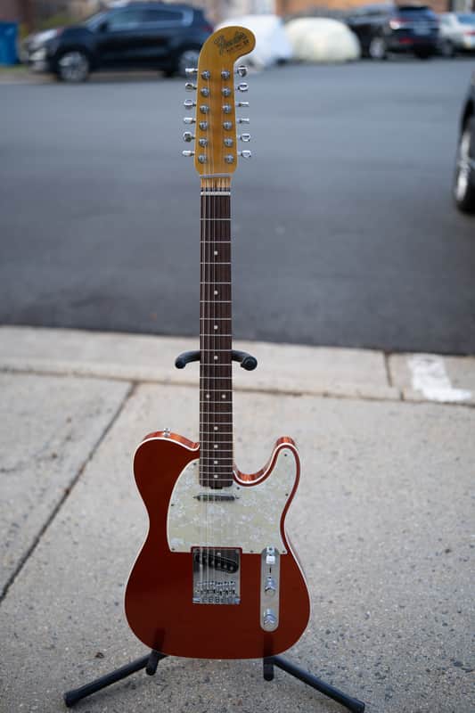 Twelve-a-caster! 2016 Fender American Elite Telecaster, Musikraft 12-string Neck Autumn Blaze Metallic