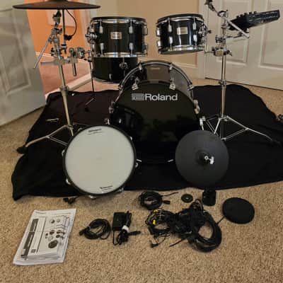 Roland VAD 503 506 Acoustic Design Series Electronic V-Drum Kit 2020 - Present - VAD 12x9 tom, Roland 14" crash, Tama Spartan stands and more image 2