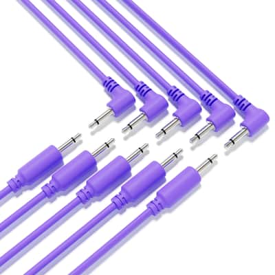 ExcelValley [Purple | 60 cm - 23.62"] 5-Pack Hybrid Mono Modular Patch Cables TS 3.5mm 1/8" Eurorack Synth Synthesizer image 5