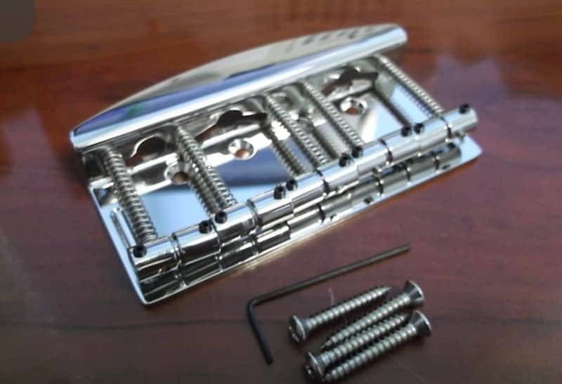 Hipshot 5-String Vintage Bass Bridge - Stainless Steel image 1