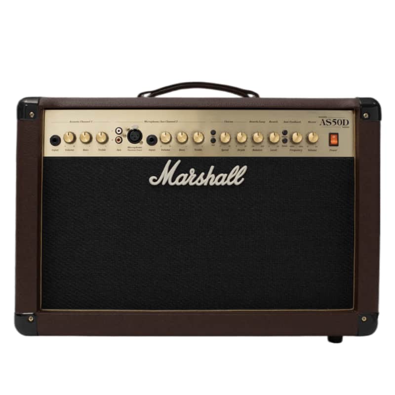 Marshall AS50D 50-Watt 2x8" - 2-Channel Acoustic Combo Guitar Amplifier - Brown image 1