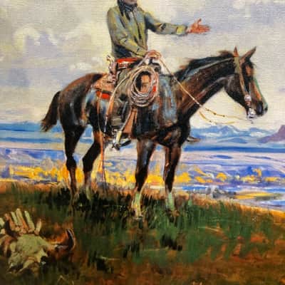 Charlie Daniels' Fender 1969 Twin Reverb Amp with Custom Cowboy Painting Front Panel 1969 - Mahogany image 3