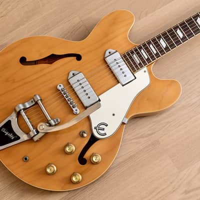 1999 Epiphone Casino Hollowbody Guitar Natural w/ 1 11/16" Nut, Bigsby B7 & Case, Peerless image 1