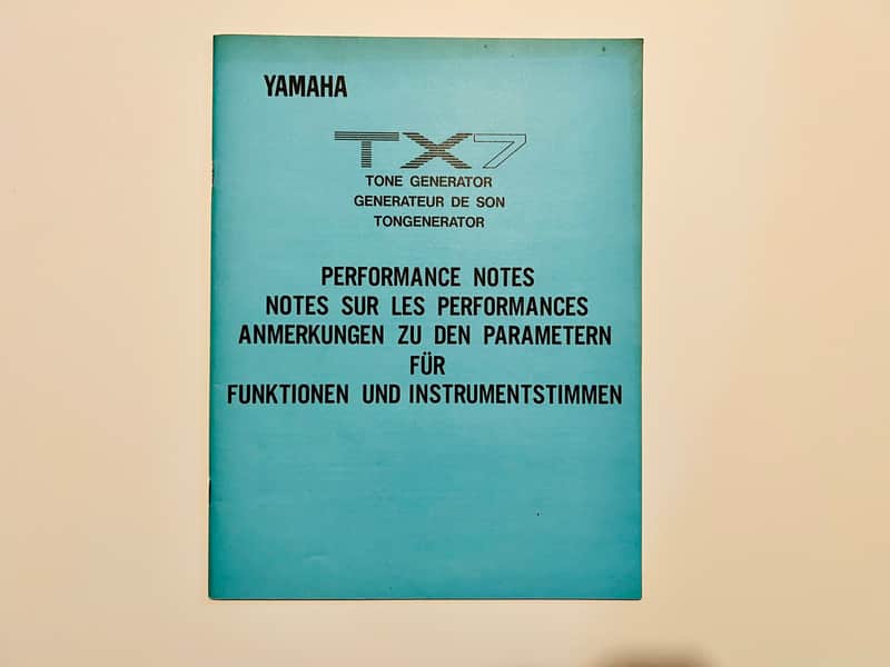 Yamaha TX7 - Performance Notes image 1