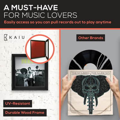 Lot of 3 x KAIU Vinyl Record Frames – Black, Solid Wood Album Frame image 8