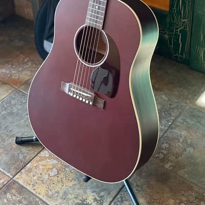 Gibson J-45 Special Acoustic Electric Guitar in Satin Wine Red w/ Gibson Case image 3