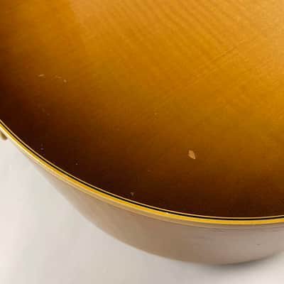 Gibson J-185 1957 - Sunburst Maple Back and sides, Spruce top Real Cannon! Original Brown Gibson Hardshell case. image 13