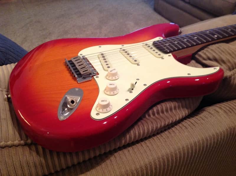 Squier by Fender Standard 24yrs. in age uncommonly rare Mint Condition Full Thickness 1.75in. 1 3/4ers Stratocaster image 1