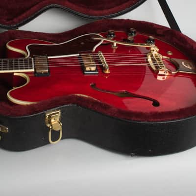Epiphone Sheraton E212TV Arch Top Semi-Hollow Body Electric Guitar (1964), ser. #67842, black hard shell case. image 12