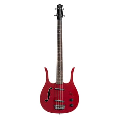 Danelectro 58 Longhorn Bass F-Hole Red Hot - Semi-Acoustic Bass righthand image 2