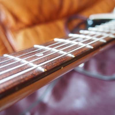 1980 Greco SE-800 Super Real Black, V neck with rosewood slab board (MIJ S-Style) + Original gig bag image 11