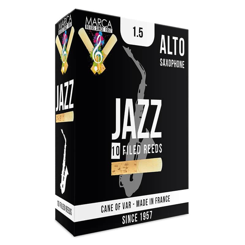 Mar Marca Jazz Filed Reeds - 10 Pack - AltoSax - 1.5 Re
