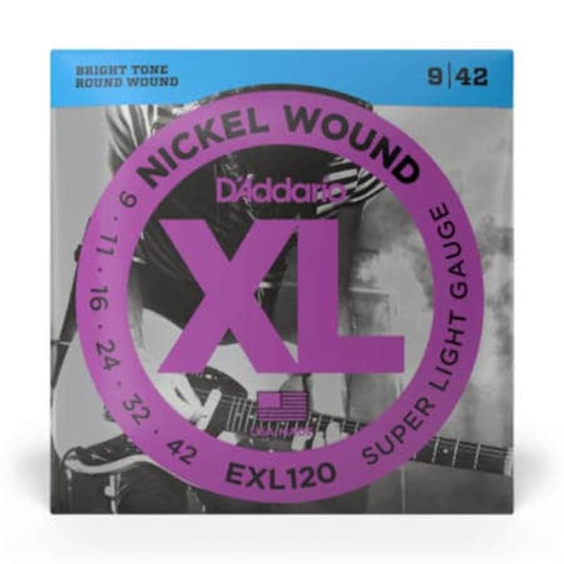D'Addario EXL120 Nickel Wound Electric Guitar Strings, Super-Light, 09-42- 3 Pack image 1