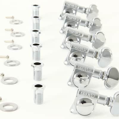 Grover Mini Rotomatic 406C6 Locking Tuning Machine, 6 In-Line, Chrome image 4