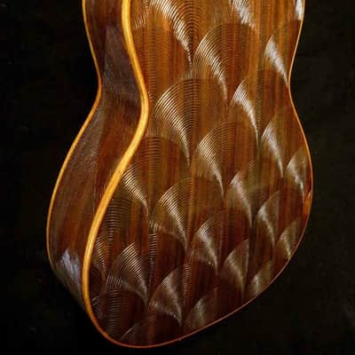 Acoustic Guitar Handmade by Blueberry, Parlor, 6 String wood Dragon motif Guitar, Custom Handcrafted Wooden Guitar, Grand Concert Guitar image 15