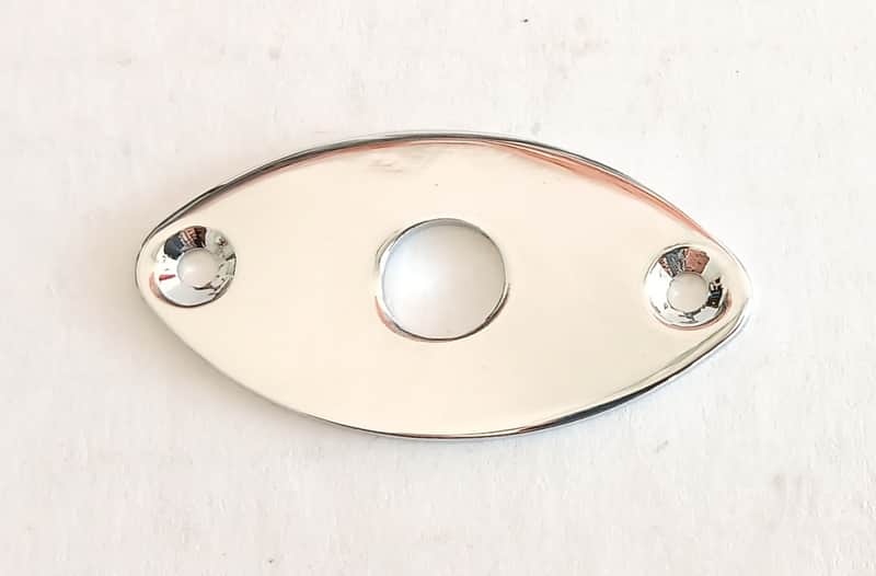 Chrome Football Guitar Jack Plate - Pack of 10 for Jackson Ibanez etc. image 1