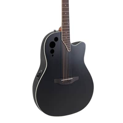 Ovation Applause AE44 Traditional Series Mid-Depth Acoustic-Electric Guitar Black image 2