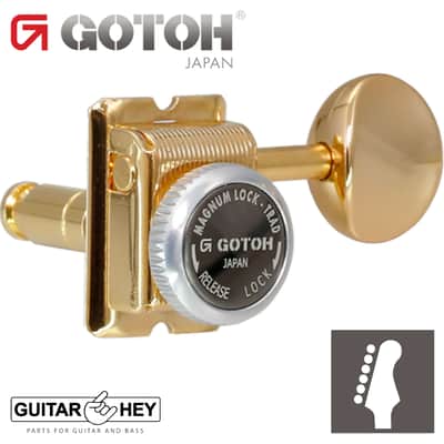 NEW Gotoh SD91-05M MGT Locking Tuners Set 6 in line Staggered w/ screws - GOLD
