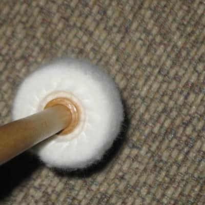 ONE pair new old stock (with packaging) Vic Firth T2 AMERICAN CUSTOM TIMPANI - CARTWHEEL MALLETS (SOFT), Head material / color: Felt / White -- Handle material: Hickory (or maybe Rock Maple) from 2010s (2019) image 11