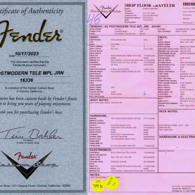 2023 - Fender Custom Shop Postmodern Telecaster Journeyman Relic - Aged India Ivory image 24