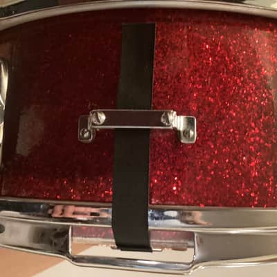 Slingerland No. 161 Deluxe Student Model 5.5x14" 6-Lug Snare Drum with Stick-Saver Hoops 1964 - Red Sparkle image 9