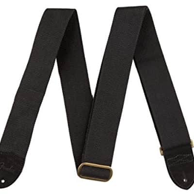 Genuine Fender 2" Wide, Adjustable Black Cotton/Leather Guitar Strap image 6