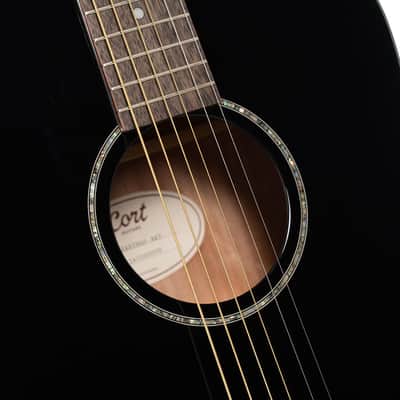 Cort Earth Series 60 Dreadnought Acoustic Guitar - Black Gloss image 4