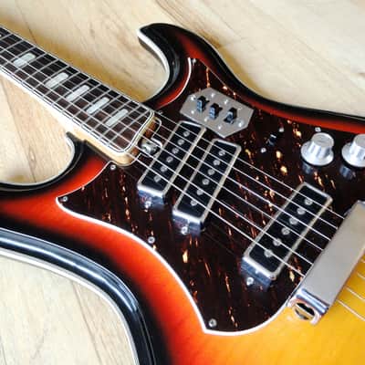 1960s Silvertone 1445 Vintage Electric Guitar by Teisco German Carve 1441 w/ gigbag & Original Strap image 6