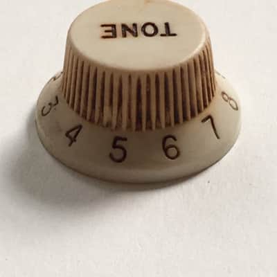 Vintage Made in USA Fender Stratocaster Knob Natural Relic Bakelite Fullerton Era image 4