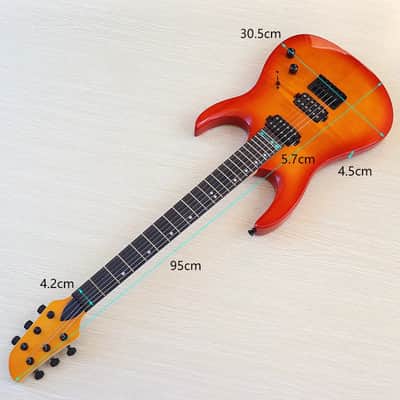 Flamed Maple Top Custom HH Electric Guitar, Okoume Body, Maple Neck, 24 Frets image 3