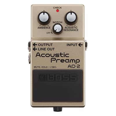 Boss AD-2 Acoustic PreAmp Pedal + Gator Patch Cable 3 Pack image 2