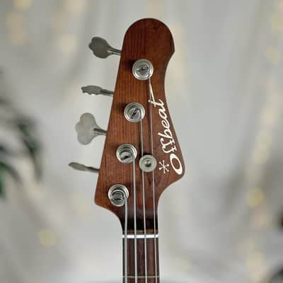 Offbeat Guitars Roxanne P2 32" Medium Scale Bass in Butterscotch Candy on Pine with EMG PVHZ/GZR-P Pickups w/Series/Parallel, Gotoh Hardware image 6
