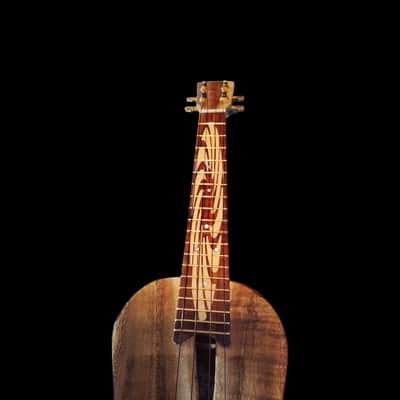 Koa with Live Edge Sound Hole Tenor Ukulele - SCJ Jazz Hat #138 image 5