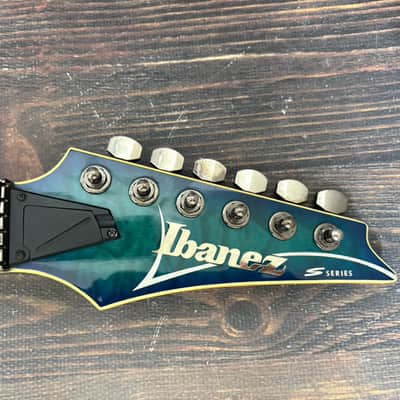 2012 Ibanez S570DXQM Wizard III Neck Bright Blue Burst image 13