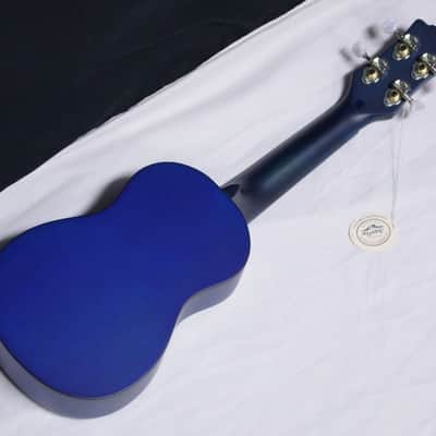 LUNA Starry Night Soprano UKULELE w/ Gig Bag, Strap Button, Tuner, new Uke - Mahogany - Blue image 5