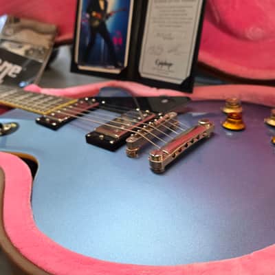 2014 Epiphone Joe Bonamassa Les Paul Standard Pelham Blue Limited Edition Signature Guitar Signed COA Gibson USA Burstbucker PAF pickups Lifton Case '59 1959 Neck Profile Long Tenon CASE QUEEN TIME CAPSULE image 8