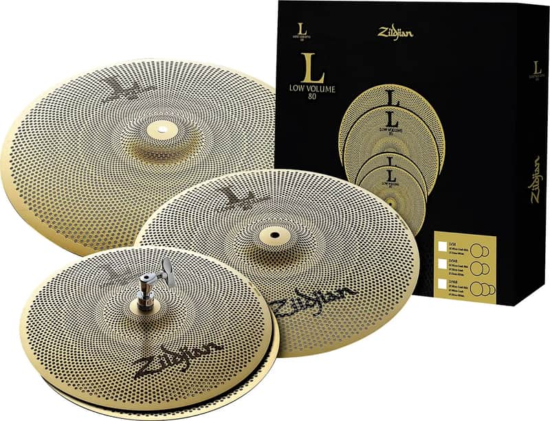 Zildjian LV468 L80 Low Volume Cymbal Pack w/ 14" Hi-Hats, 16" Crash & 18" Crash Ride Cymbals image 1