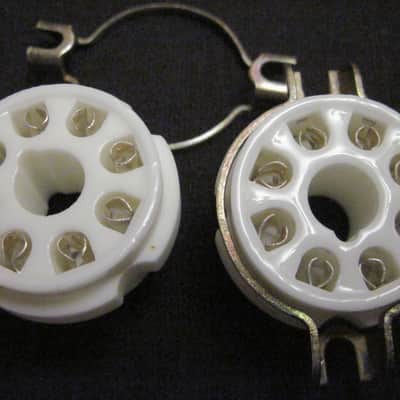 Octal Tube Sockets, Lot of 2, Generic, 26.5mm or 1.044" CO, Ceramic, Mounting Rings, China image 4