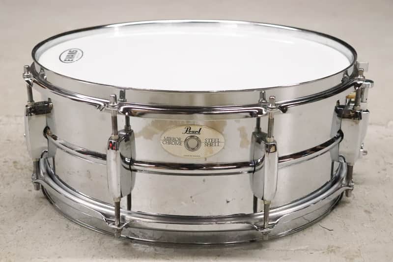 Pearl 5.5x14" Chrome 8 Lug Steel Shell Snare Drum image 1
