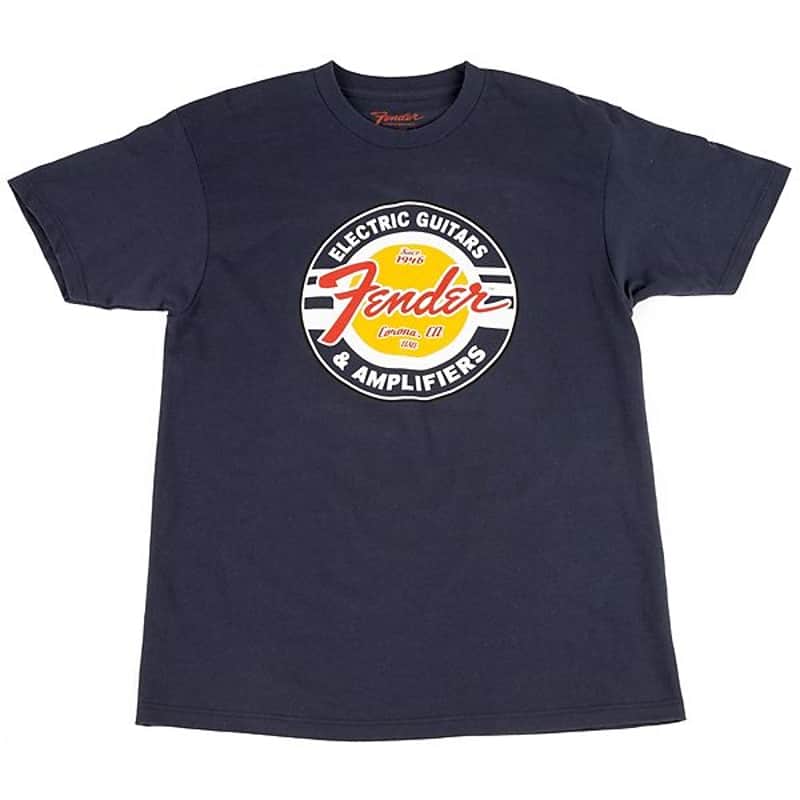 Fender Guitars and Amps Logo T-Shirt, Navy, L 2016 image 1