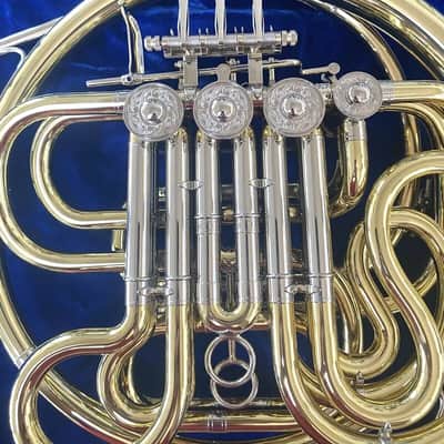 New Alexander 1103MAL-HG Double French Horn in Yellow Brass,Lacquered,Cut Bell,Hand Hammered Bell Spout; with Mouthpiece, Care Kit image 9