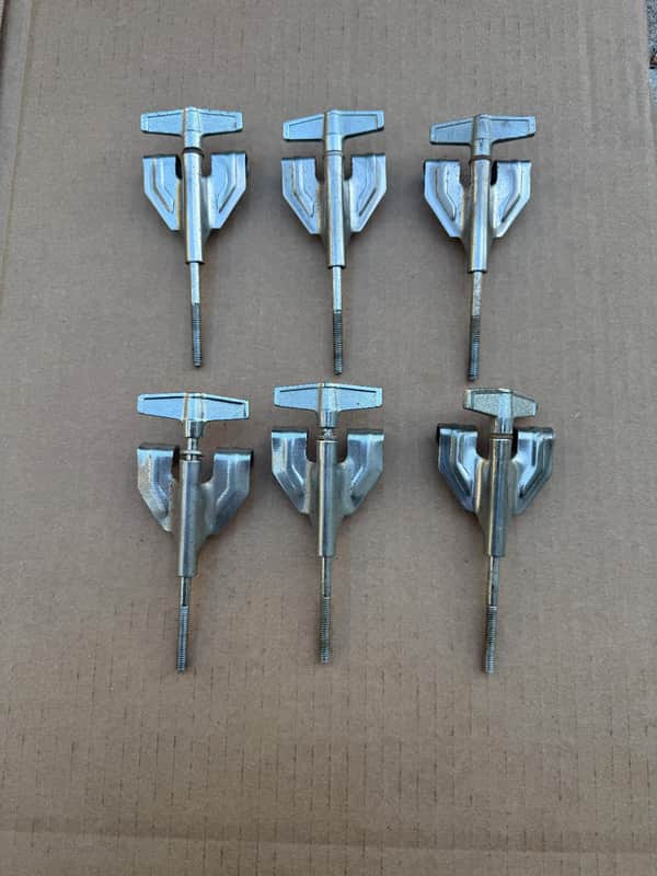 6x Pack Vintage Tama Superstar Imperialstar Bass Drum Tension Rods and Claws image 1