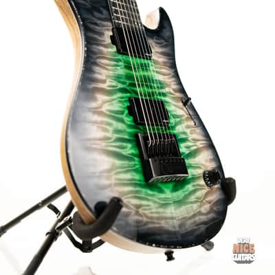 Mayones Regius 7 Baritone Evertune 2023 - Galaxy Eye Green Gloss image 9